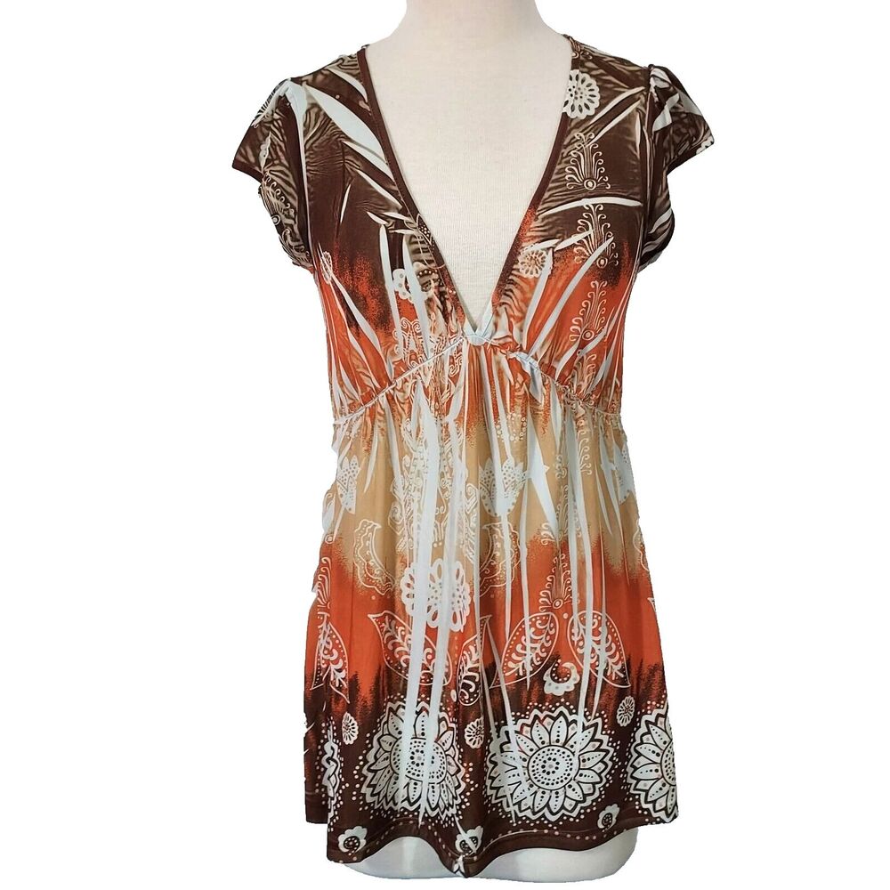 Vintage Simply Irresistible  Shirt Top Y2K Womens Size Medium Plunging V Neck